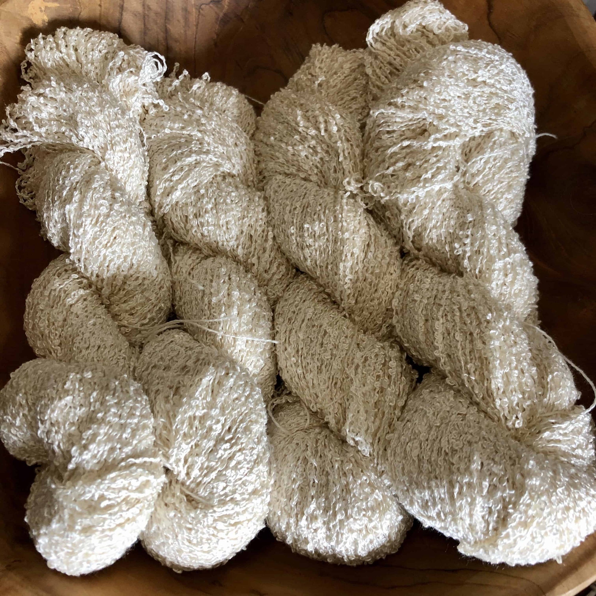 Silk Boucle Yarn Close up - Swiss Mountain Silk - Thread Collective Australia