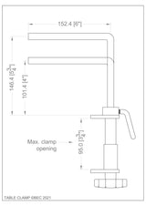 Table Clamp dimensions Lowery