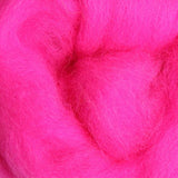 Fluro Pink Ashford Dyed Corriedale Sliver - 100g
