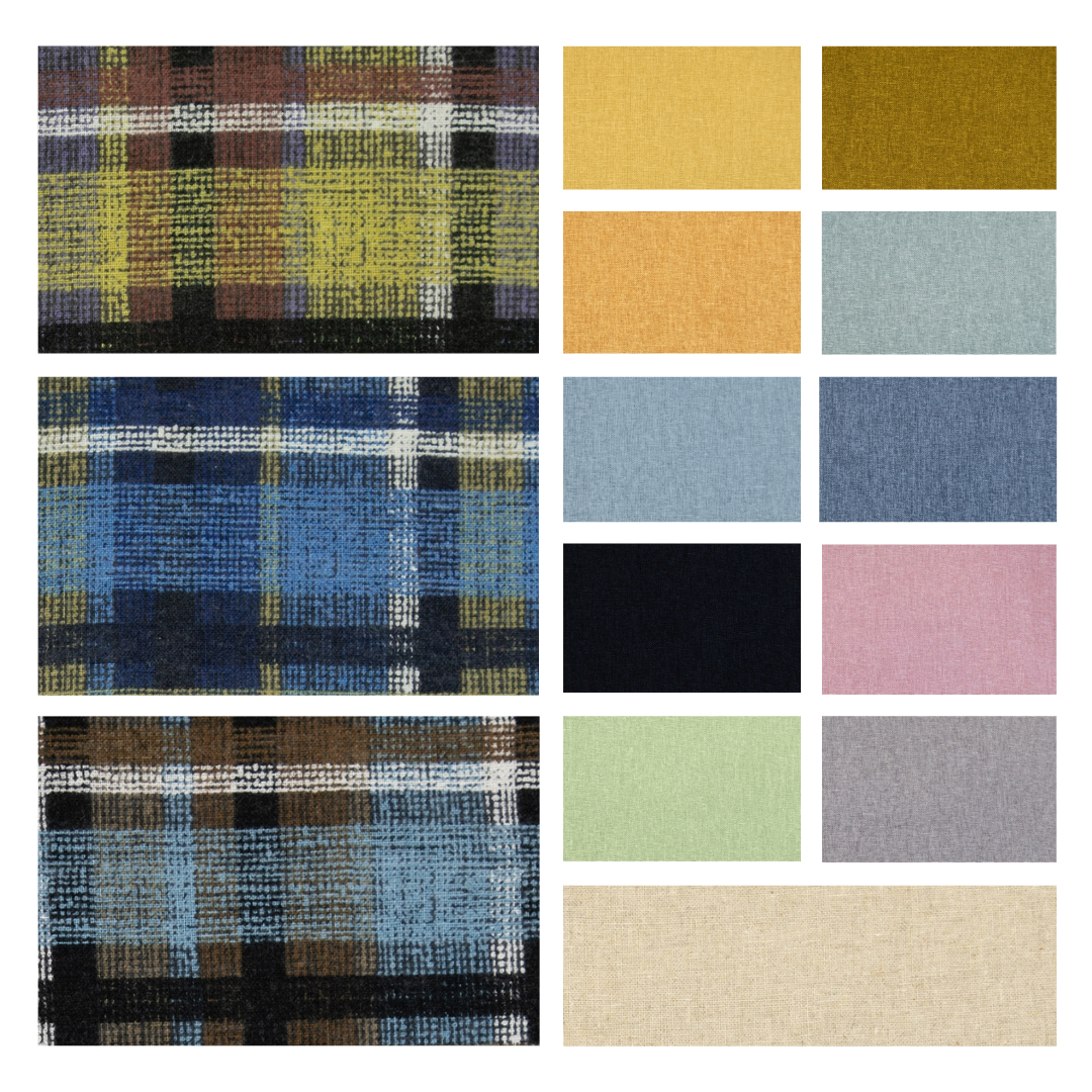 ITO Sample Card - Japanese Tartan + Linen Cotton - Thread Collective Australia