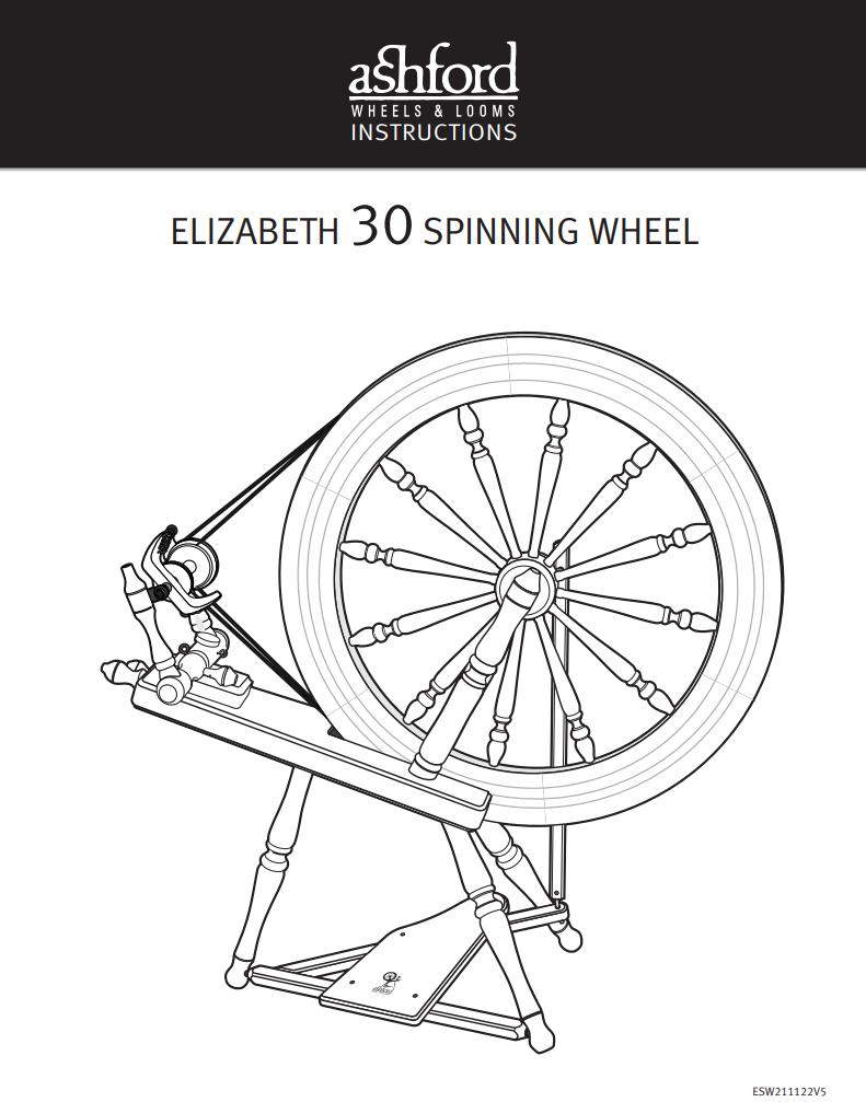 Ashford Elizabeth Spinning Wheel 30L Instructions cover