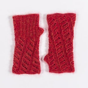 ITO HIDA Wrist Warmers knitting pattern RED - Thread Collective Australia