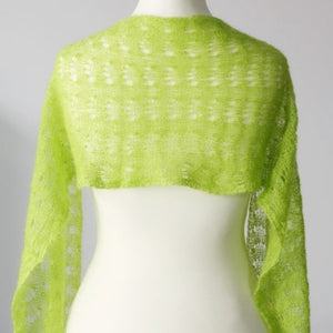 neon green shawl knitting pattern