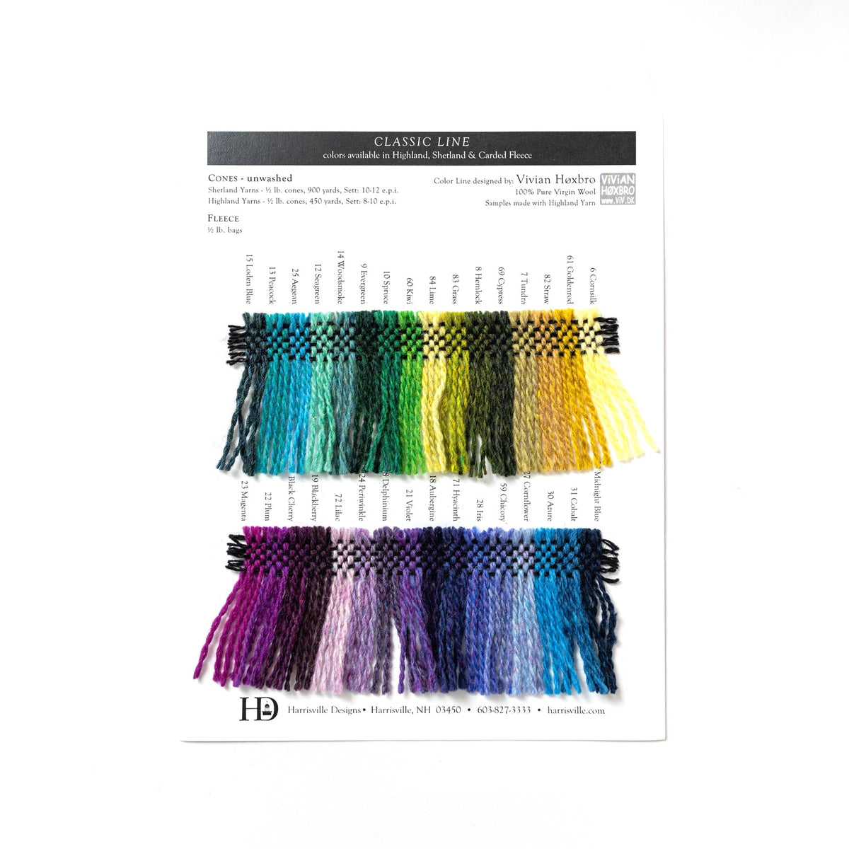 Shop online Harrisville Designs Highland/Shetland Colour Card - Thread Collective Australia
