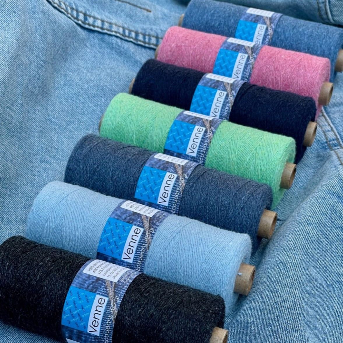 Venne Eco Jeans Recycled Yarn - Ne 7/2 (Nm 12/2) NEW COLOURS - Thread Collective Australia