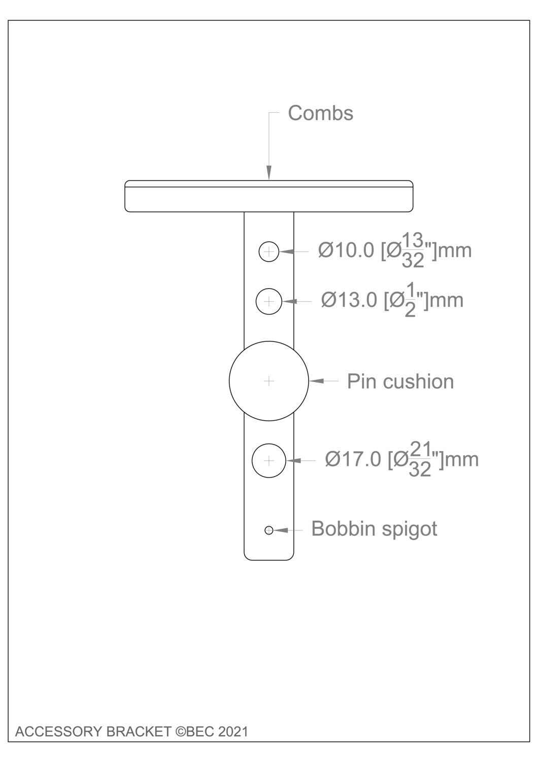 accessory bracket measurement