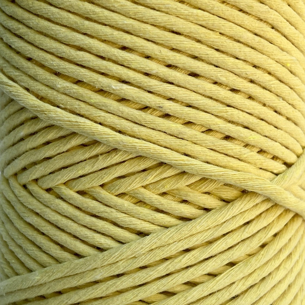 3mm macrame string - yellow - recycled cotton