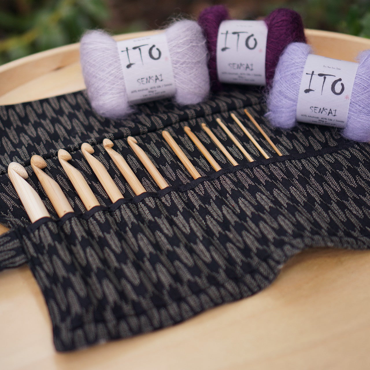 Purple Heart Crochet Handle with Interchangeable Crochet Hooks - Set