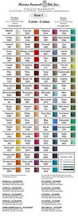 Maurice Brassard 100% Cotton Colour Card