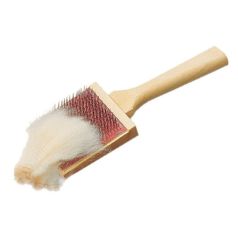 WANGDEFA Carding Brush Set 1 Pieces Blending Board with 1 Pieces Wool Brush 2 Pieces Dowels Hand Carders for Rolags Wool