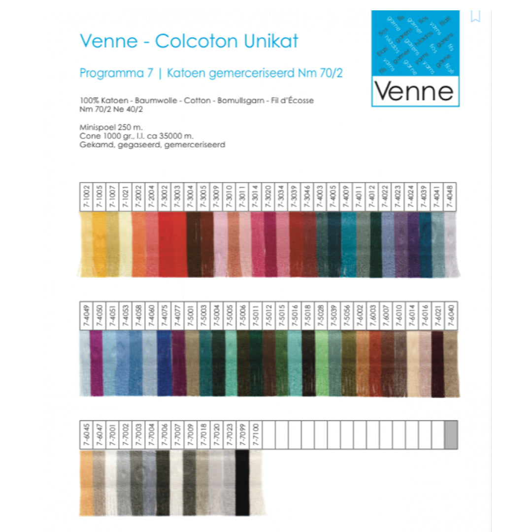 Venne 40/2 colour card - Thread Collective Australia