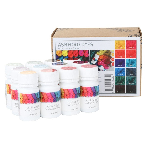 Ashford Protein Dyes 12-Pack package - Thread Collective Australia