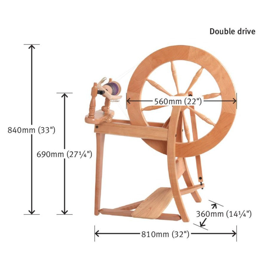 ashford spinning wheel double drive dimensions - thread collective australia