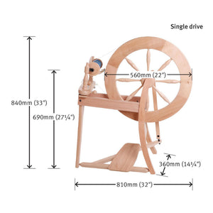 ashford spinning wheel dimensions single drive - thread collective australia