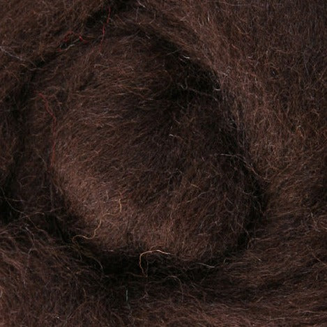 Chocolate Ashford Dyed Corriedale Sliver - 100g