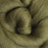 Olive Ashford Dyed Corriedale Sliver - 100g