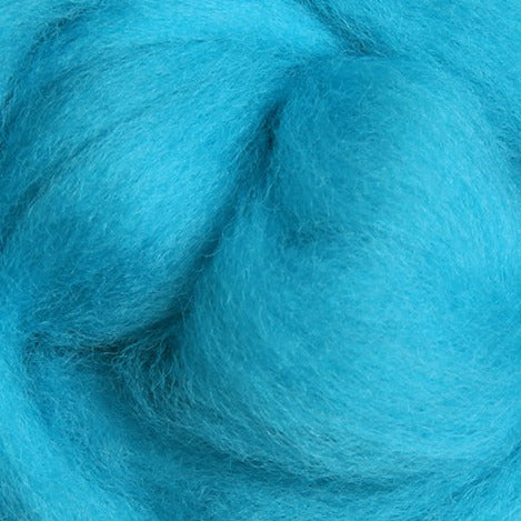 Fluro Blue Ashford Dyed Corriedale Sliver - 1kg