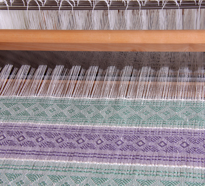16 shaft weaving draft on an Ashford table loom - Thread Collective Australia
