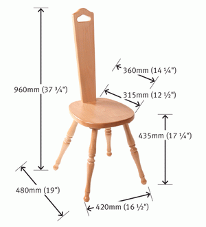 Ashford Spinning Chair dimensions - Thread Collective Australia